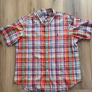 Men's  Ralph Lauren Polo plaid short sleeved shirt like new Sz XL